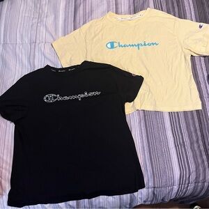 Champion Short Sleeve Logo Tees in Yellow and Black